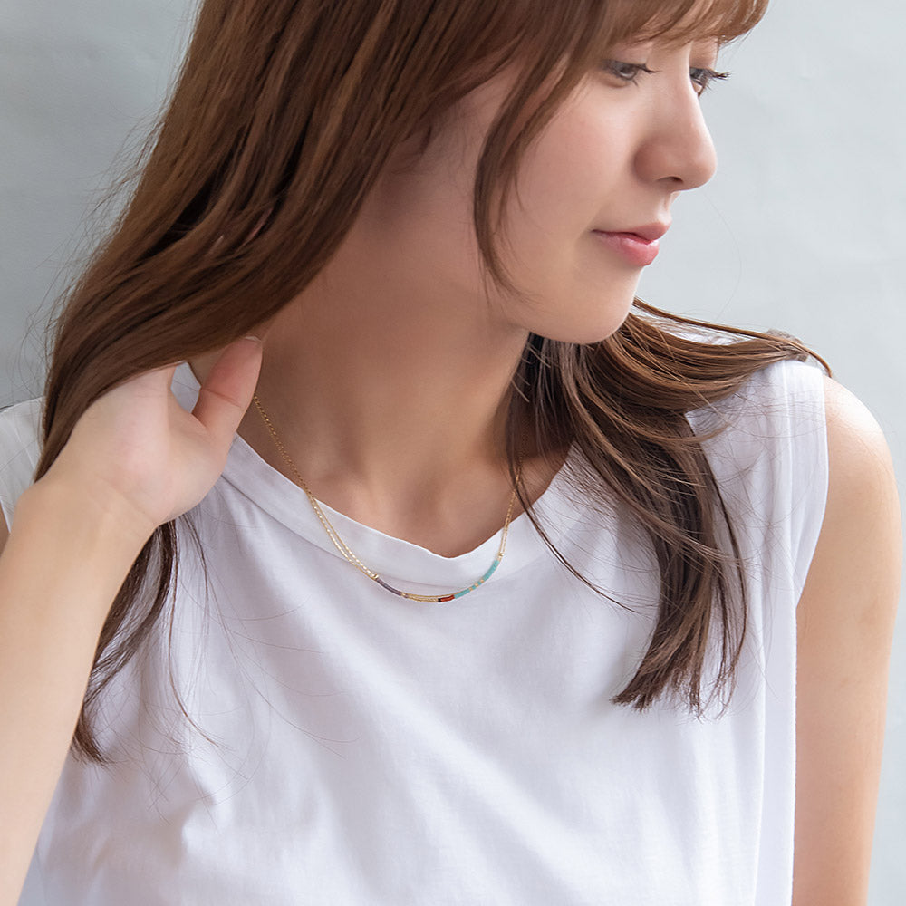 Beaded Double Strand Necklace