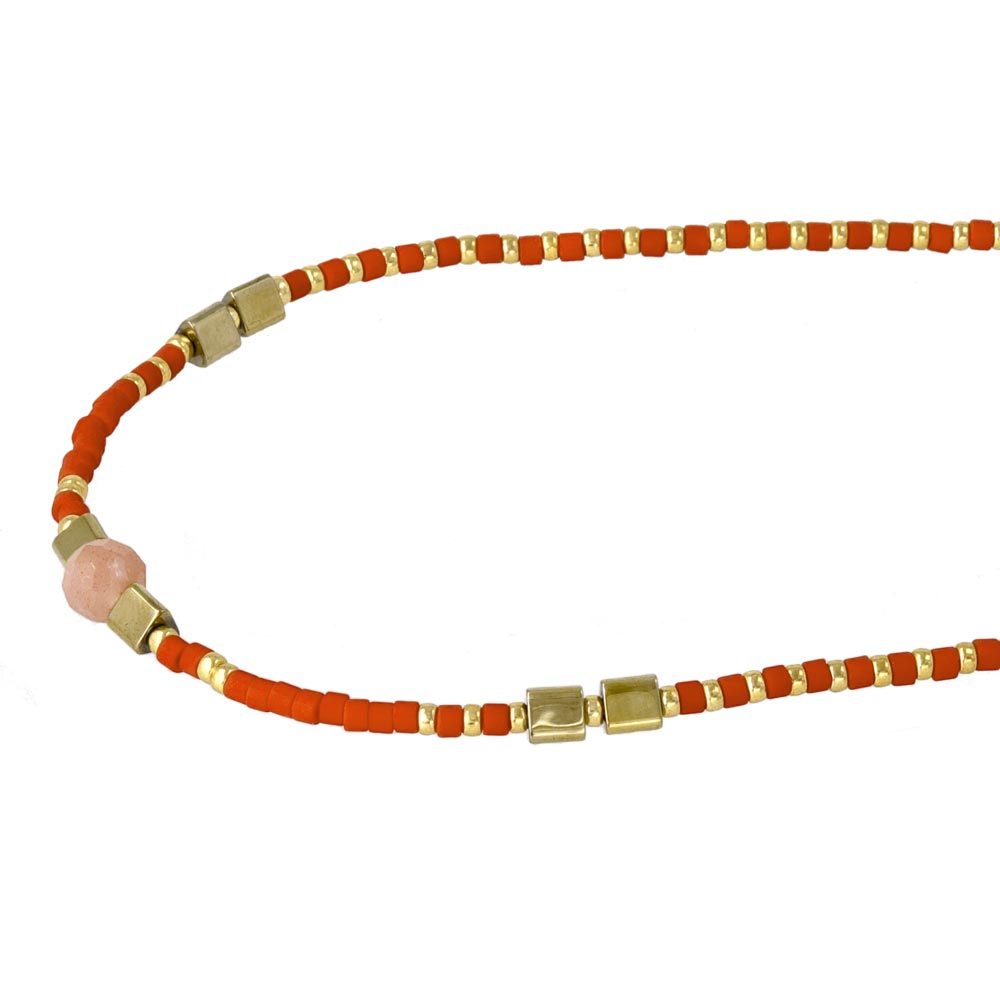 Mixed Bead Stainless Steel Necklace