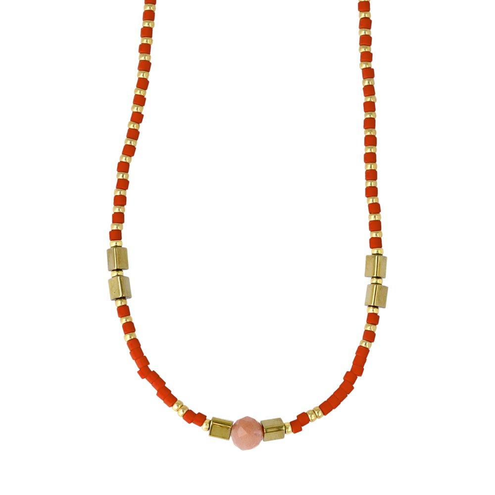 Mixed Bead Stainless Steel Necklace