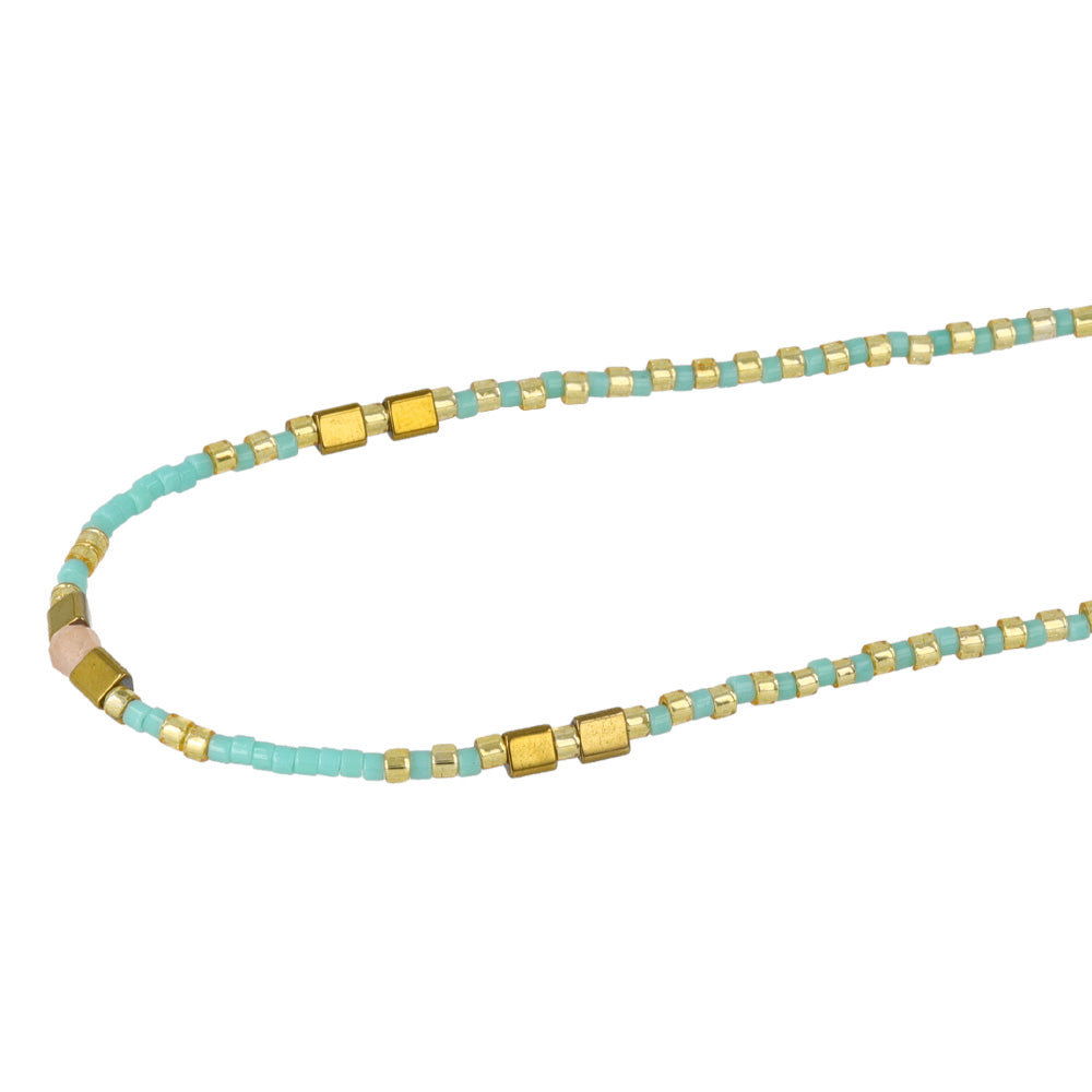 Mixed Bead Stainless Steel Necklace