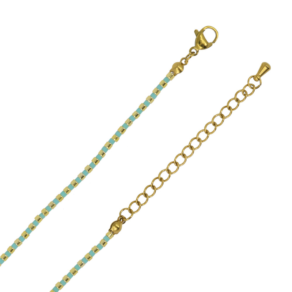 Mixed Bead Stainless Steel Necklace