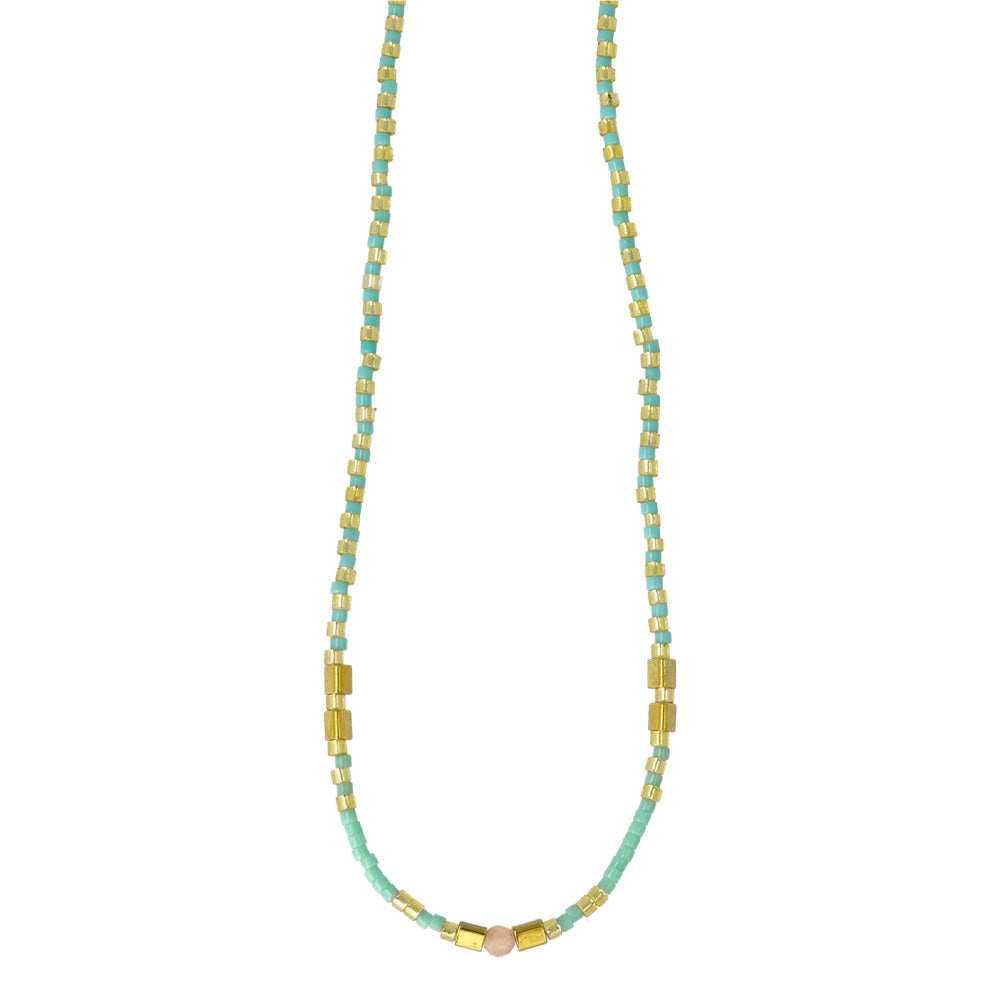 Mixed Bead Stainless Steel Necklace