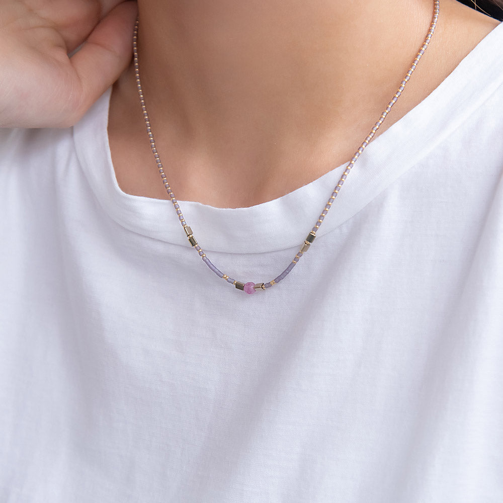 Mixed Bead Stainless Steel Necklace