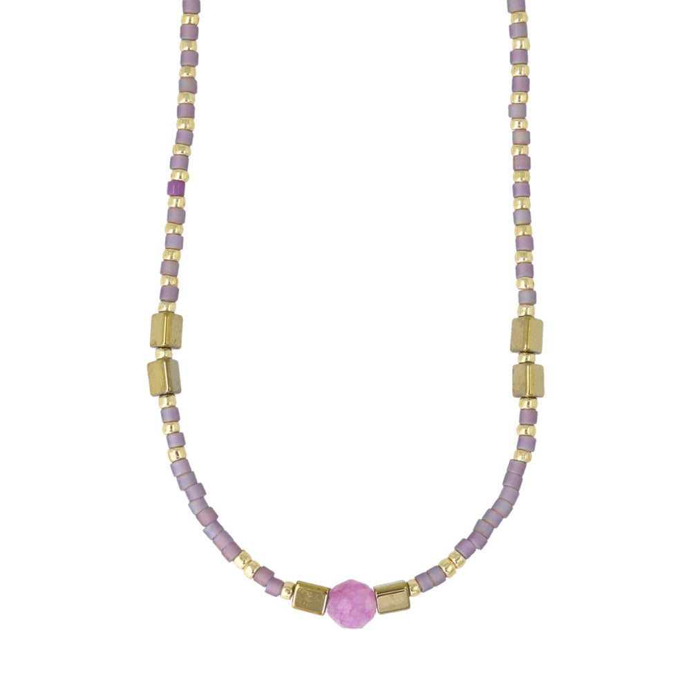 Mixed Bead Stainless Steel Necklace