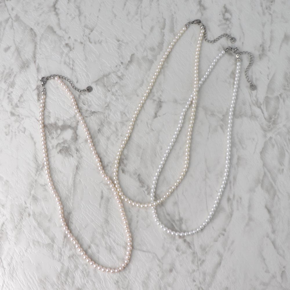 4mm Glass Pearl Necklace