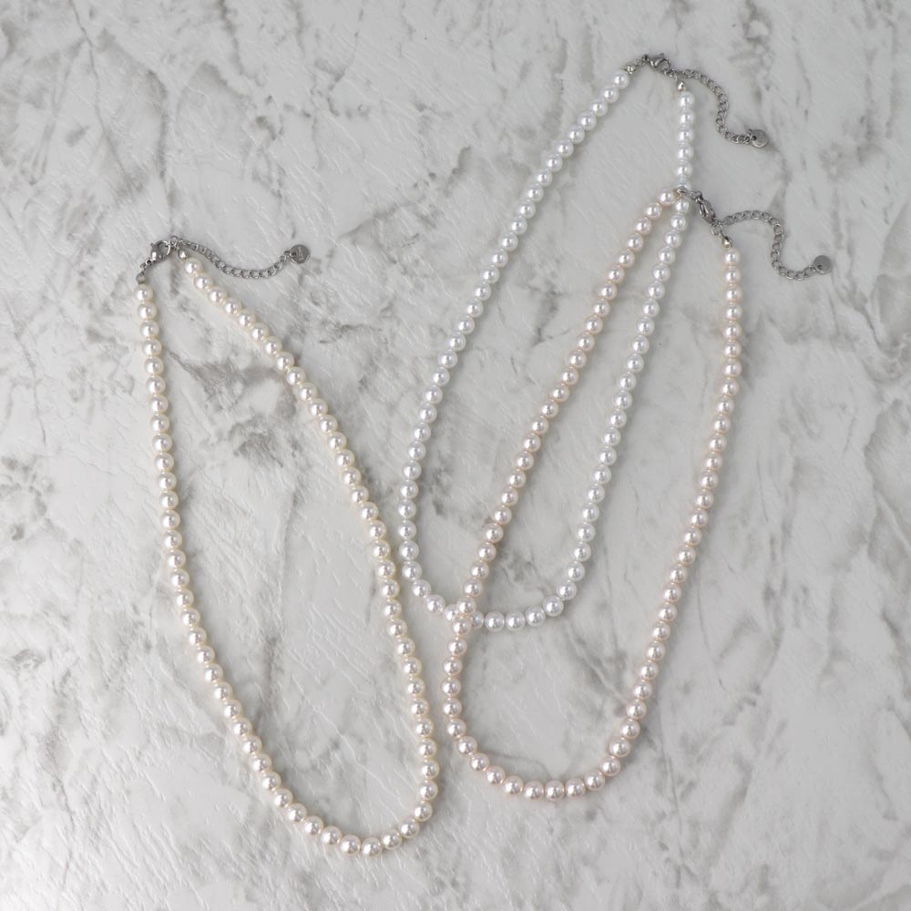 6mm Glass Pearl Necklace