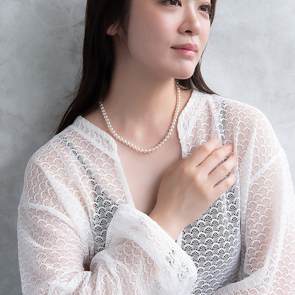 6mm Glass Pearl Necklace