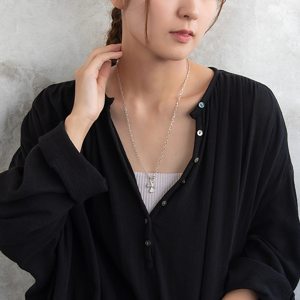 Awesome Sculptural Cross Pendant Necklace