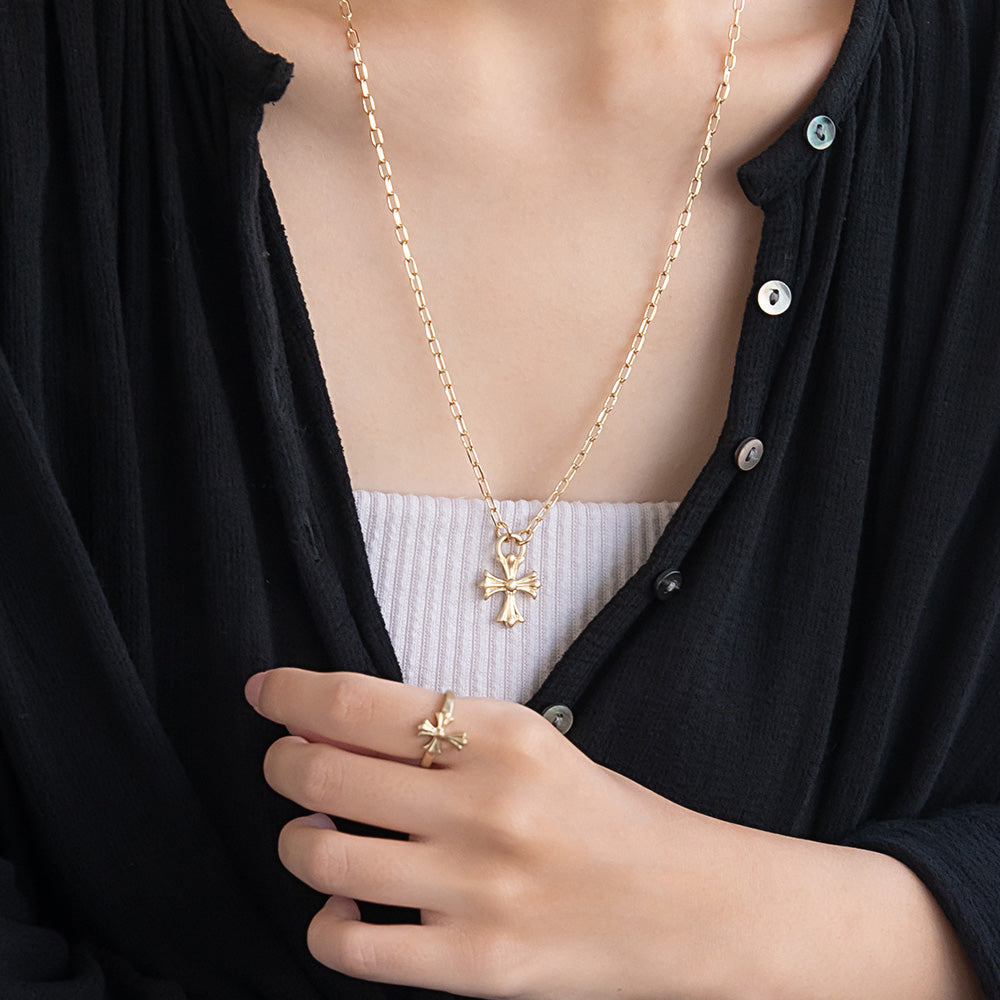 Awesome Sculptural Cross Pendant Necklace