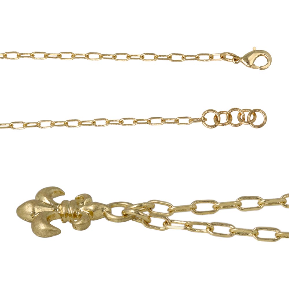 Awesome Heraldic Lily Pendant Necklace