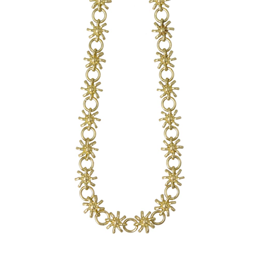 Awesome Flower and Circle Link Necklace