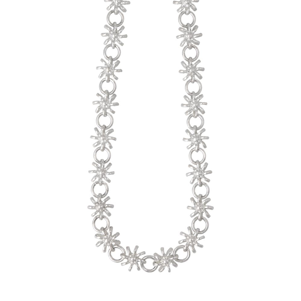 Awesome Flower and Circle Link Necklace