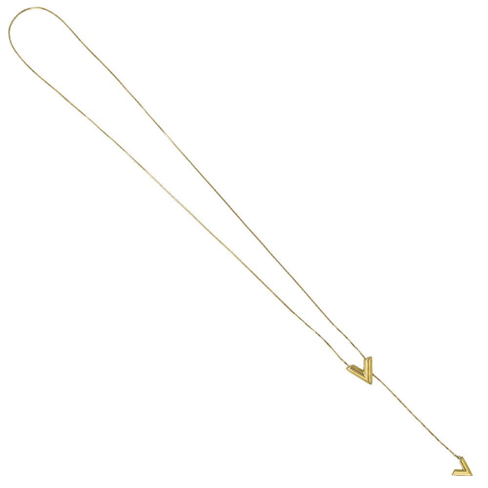 Double V Slider Lariat Necklace