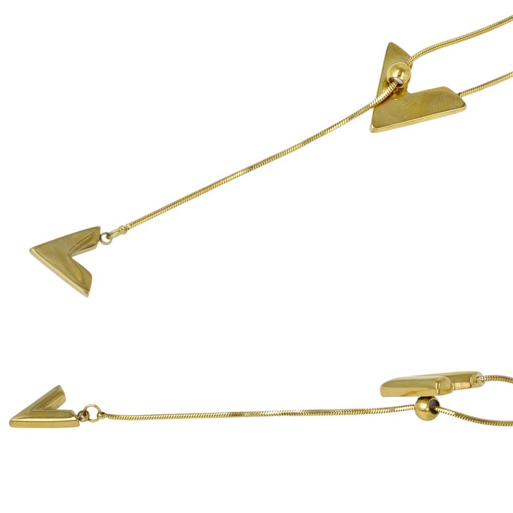 Double V Slider Lariat Necklace