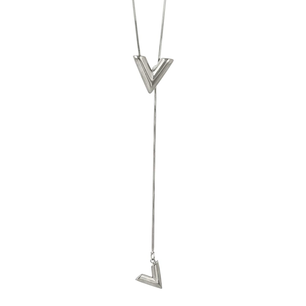 Double V Slider Lariat Necklace