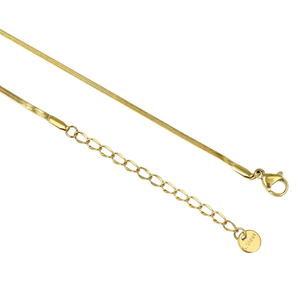 Flat Snake Chain Bow Necklace