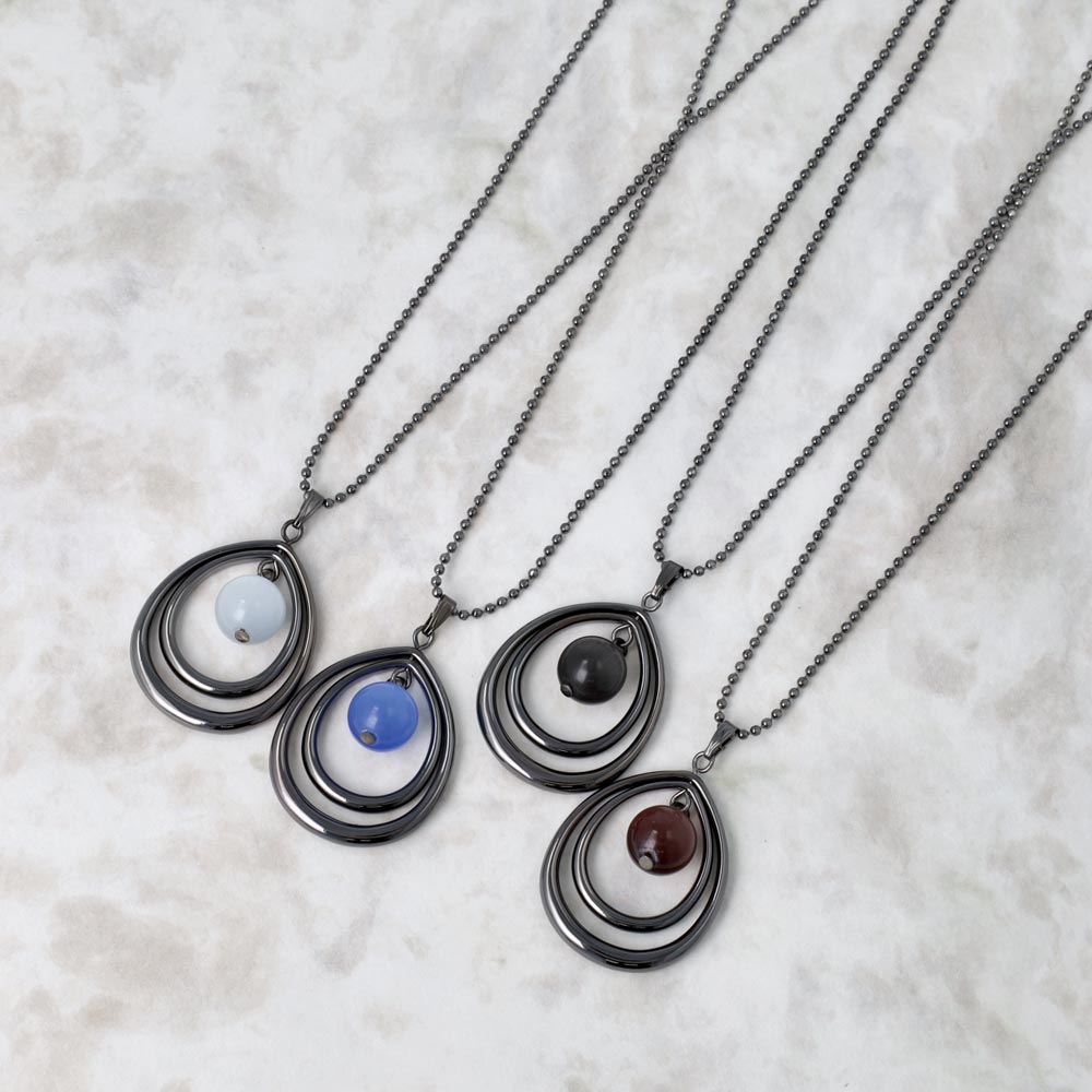 Teardrop Pendant Long Necklace