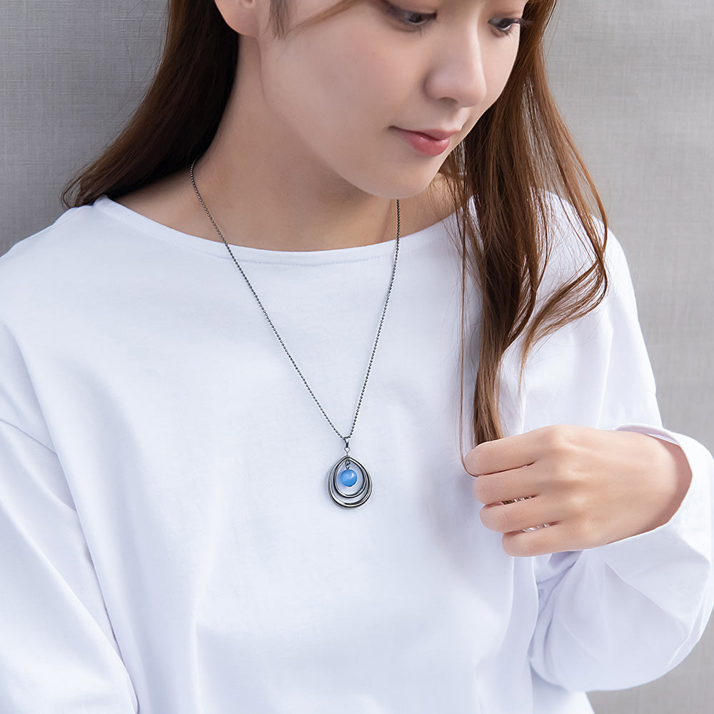 Teardrop Pendant Long Necklace