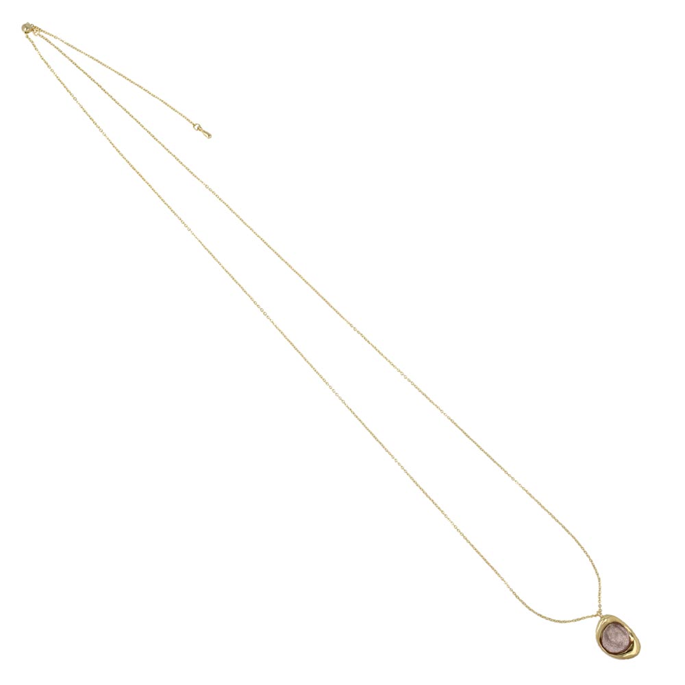 Glittering Oval Pendant Slider Necklace