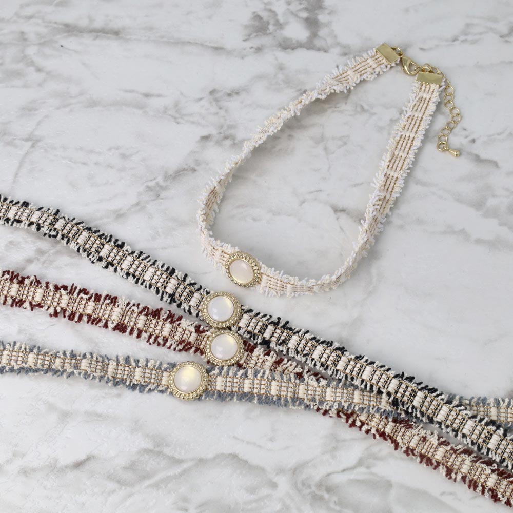 Shaggy Knit Choker Necklace
