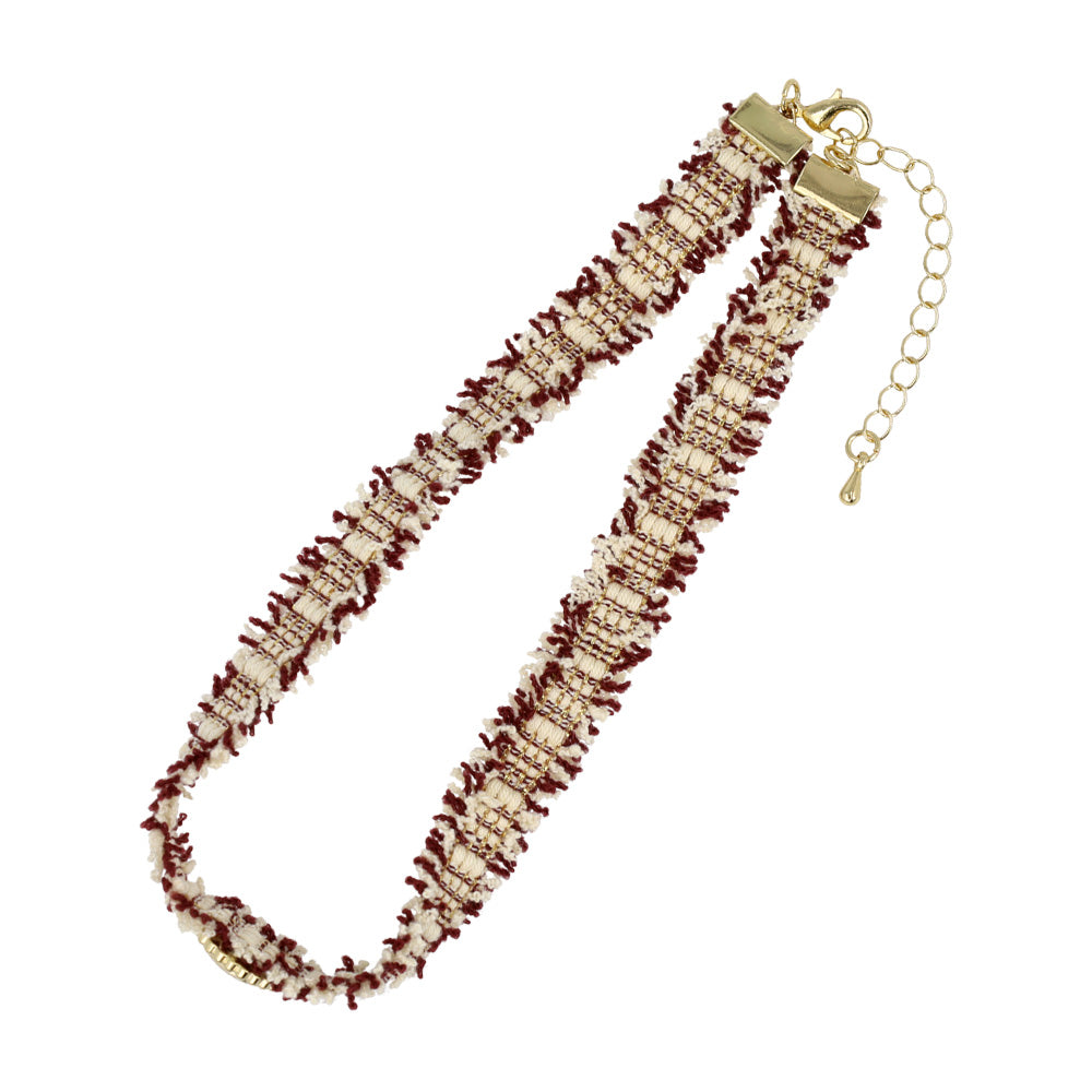 Shaggy Knit Choker Necklace