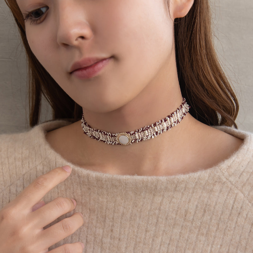 Shaggy Knit Choker Necklace - osewaya