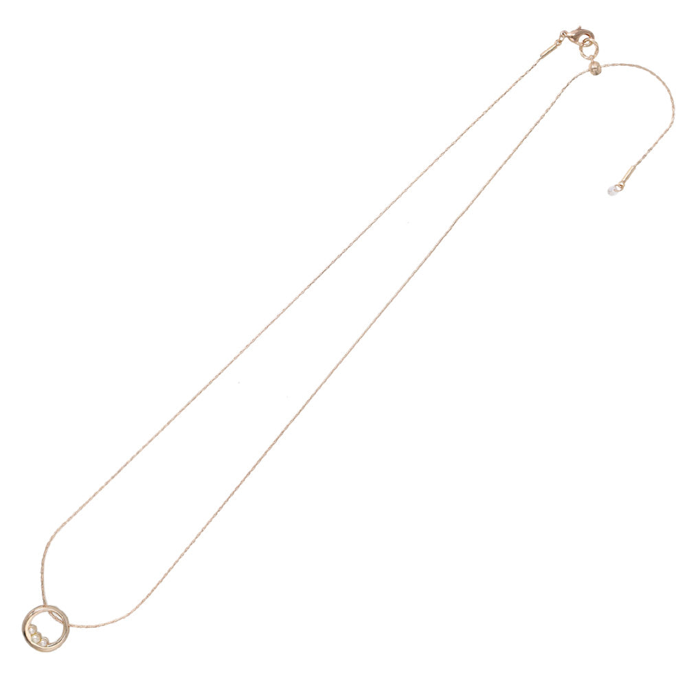 Rose Silver Tone Pearlized Circle Slider Necklace