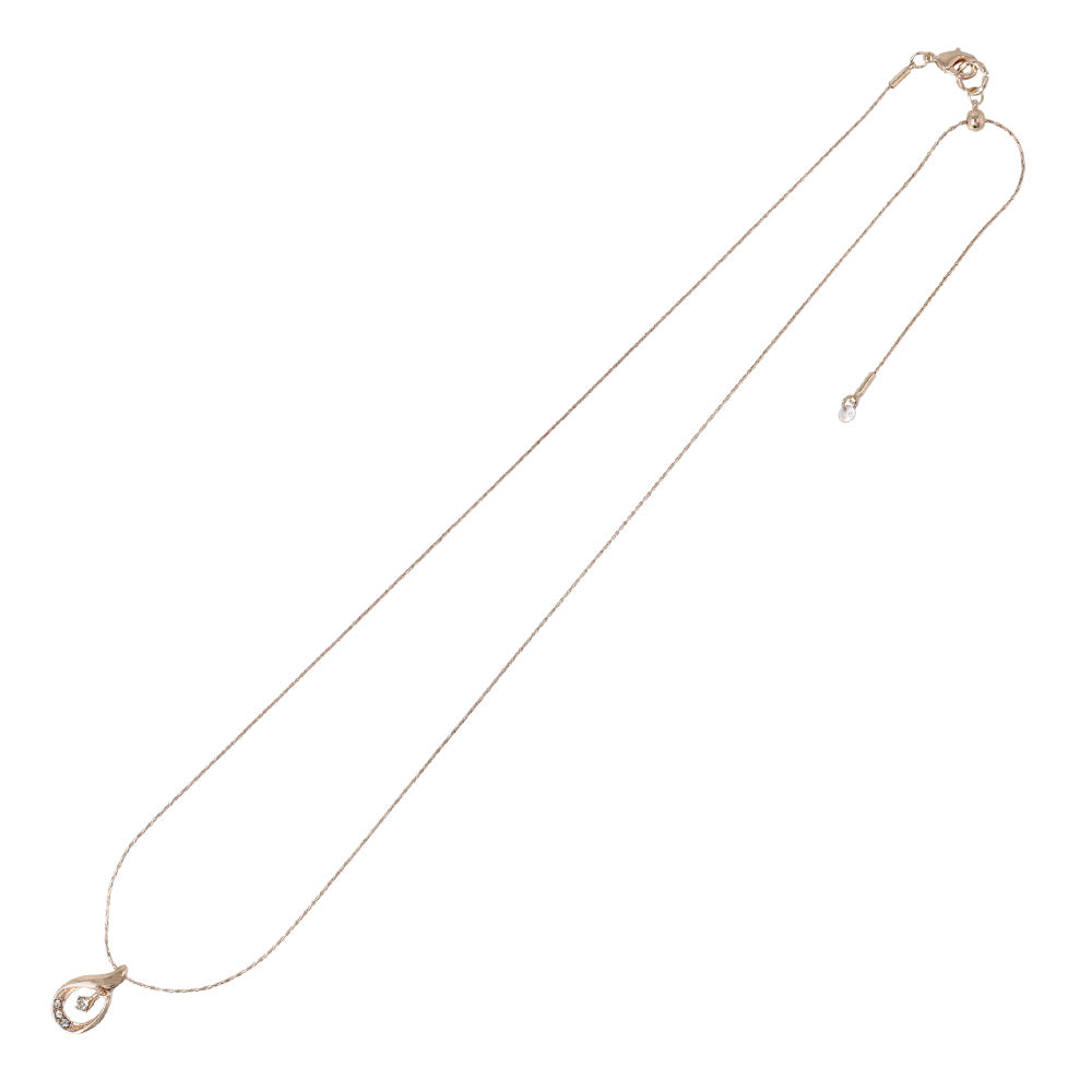 Rose Silver Tone Hollow Drop Necklace