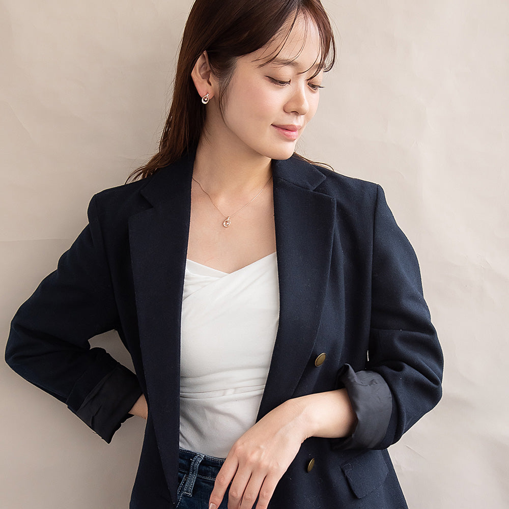 Rose Silver Tone Hollow Drop Necklace