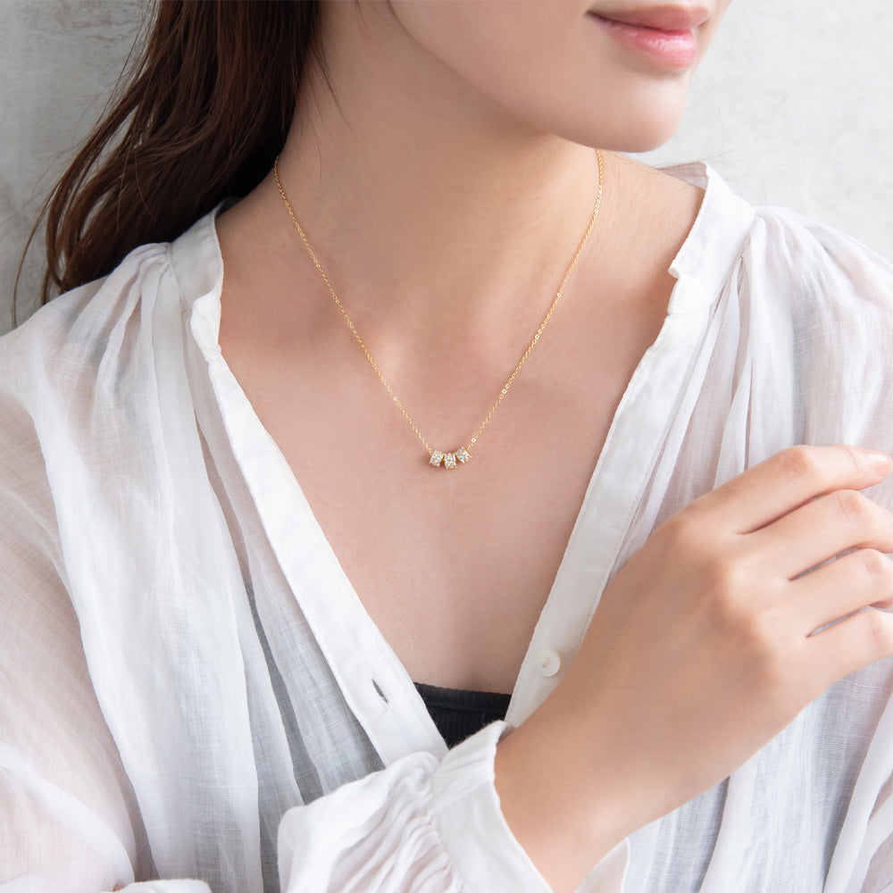 Triple Ring Charm Necklace