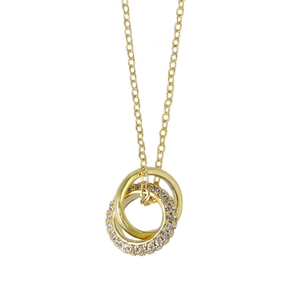 Pave Ring Charm Necklace