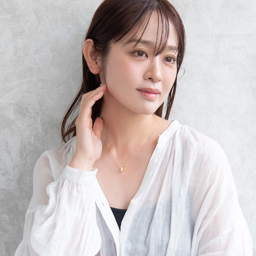 Pave Ring Charm Necklace