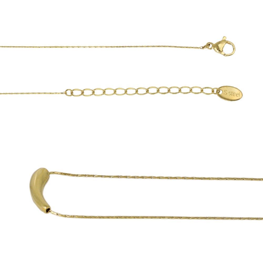 Puffy Bar Stainless Steel Necklace