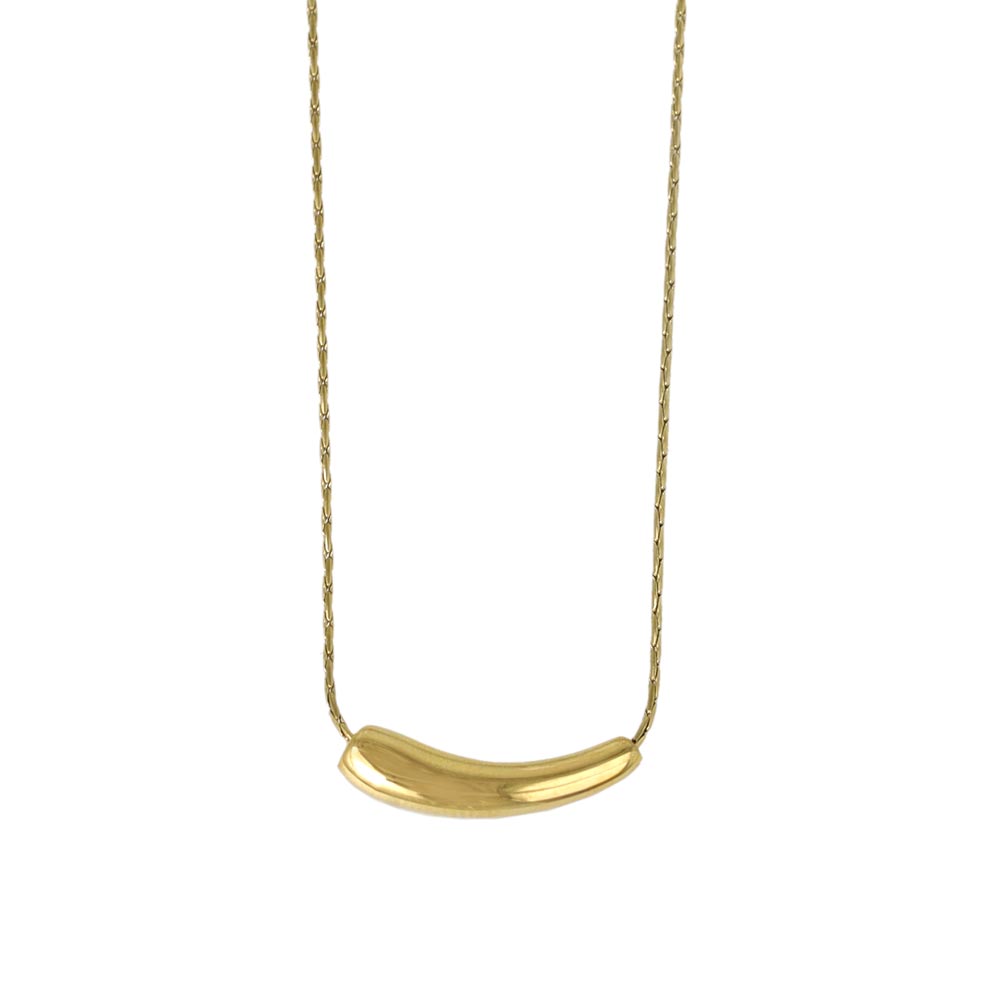 Puffy Bar Stainless Steel Necklace
