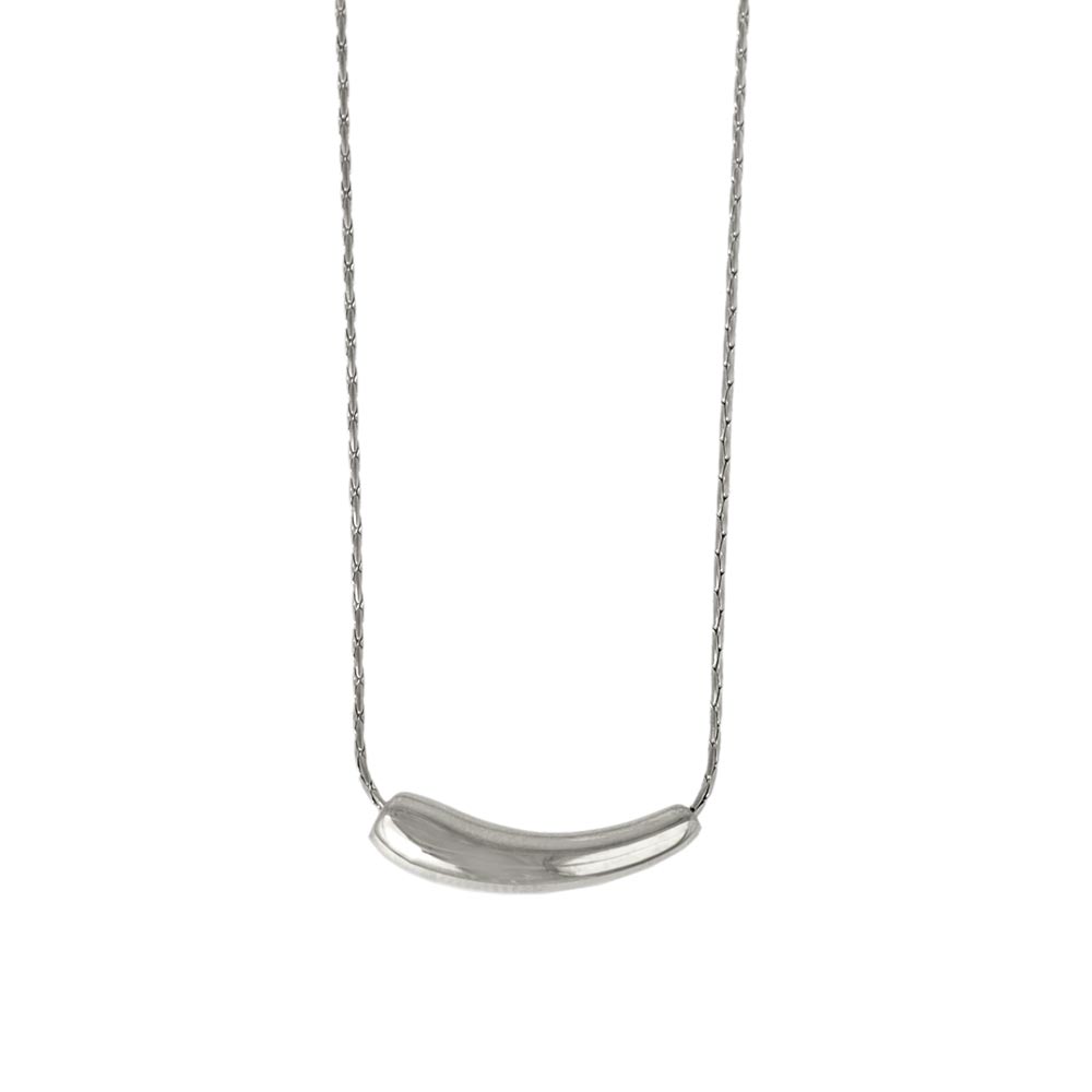 Puffy Bar Stainless Steel Necklace