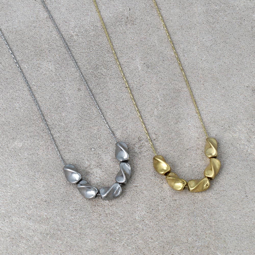 Sculptural Charm Stainless Steel Necklace