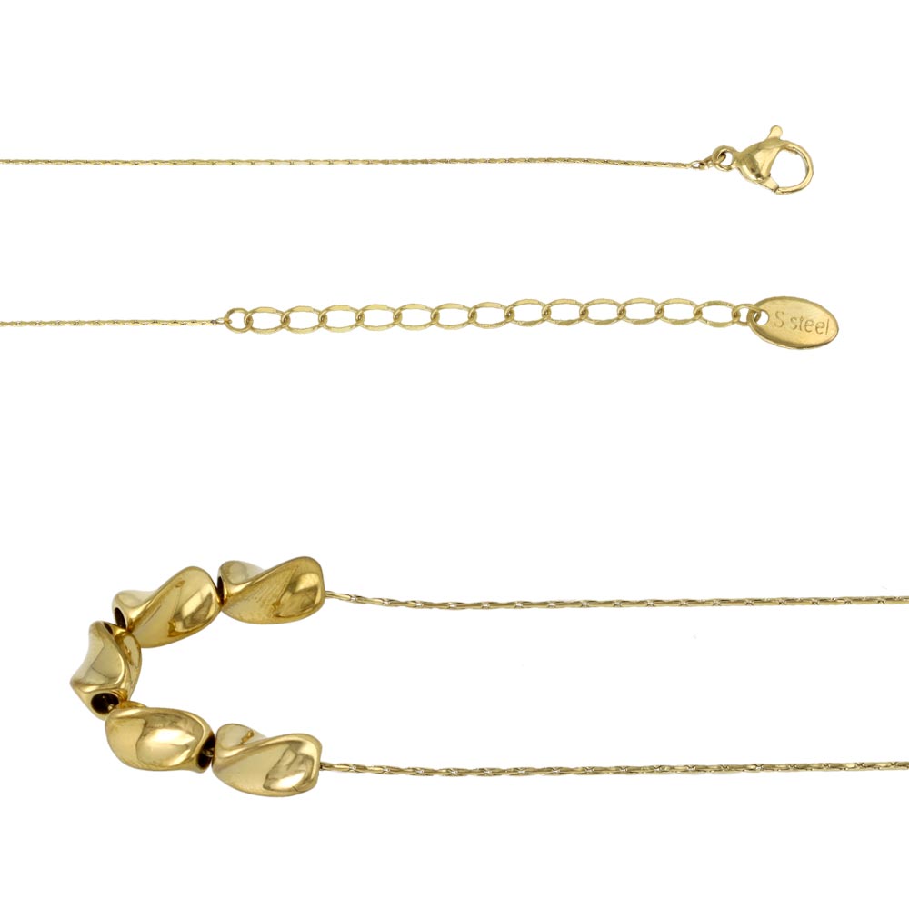 Sculptural Charm Stainless Steel Necklace