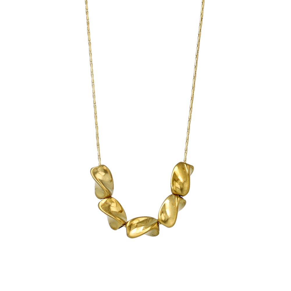 Sculptural Charm Stainless Steel Necklace