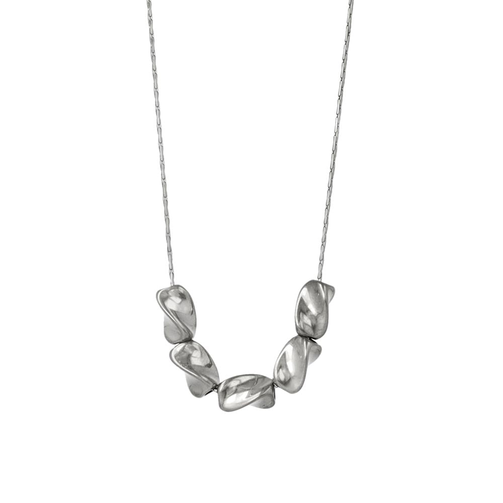 Sculptural Charm Stainless Steel Necklace
