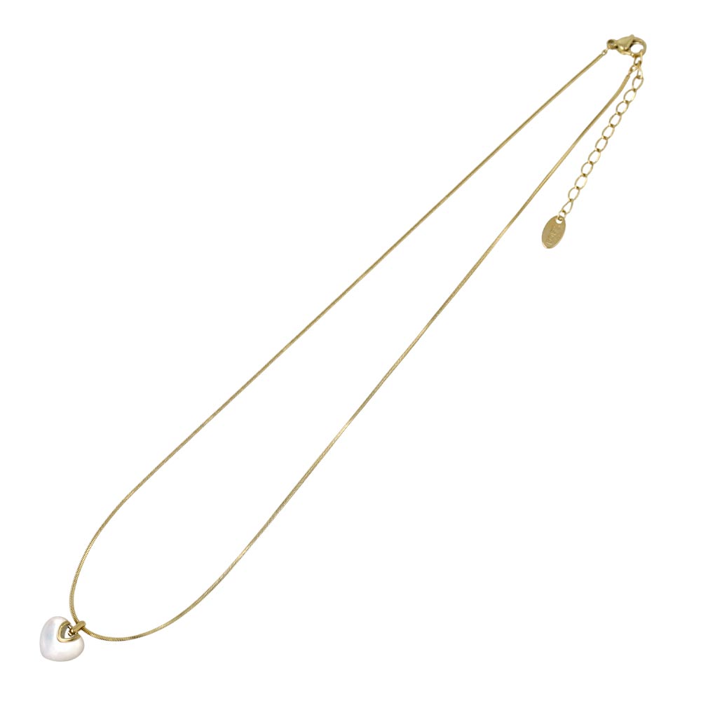 Puffy Shell Heart Stainless Steel Necklace