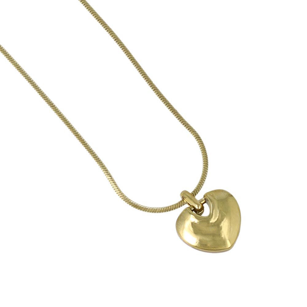 Puffy Shell Heart Stainless Steel Necklace