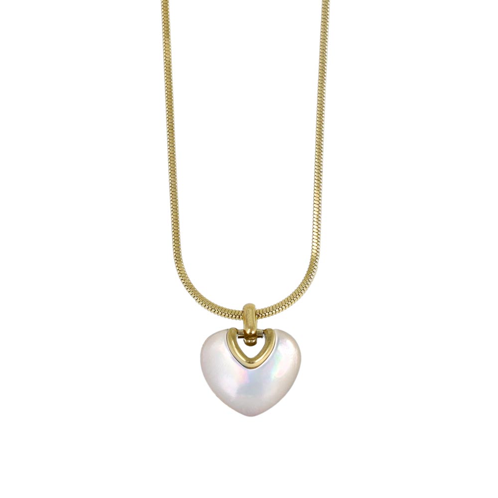 Puffy Shell Heart Stainless Steel Necklace