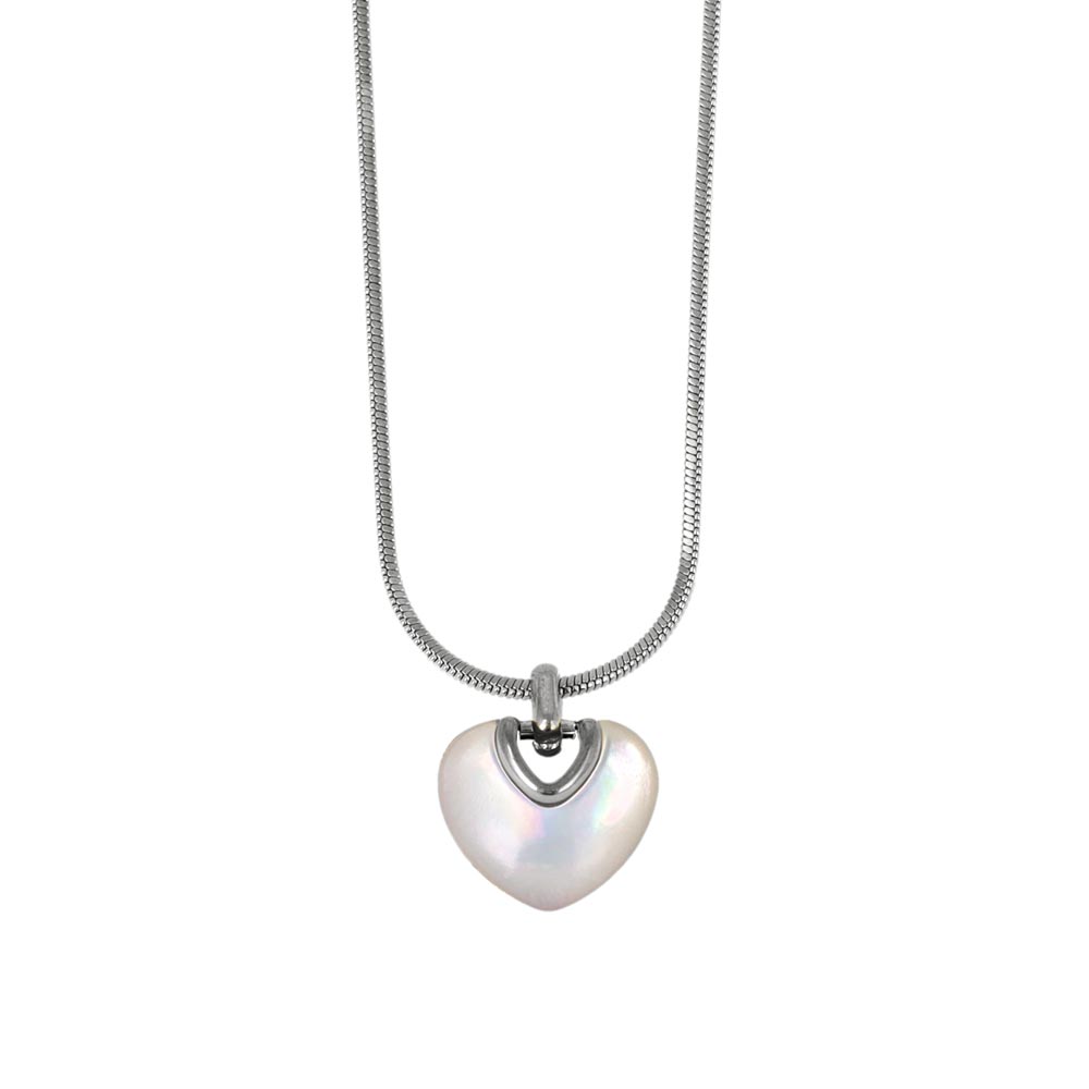 Puffy Shell Heart Stainless Steel Necklace