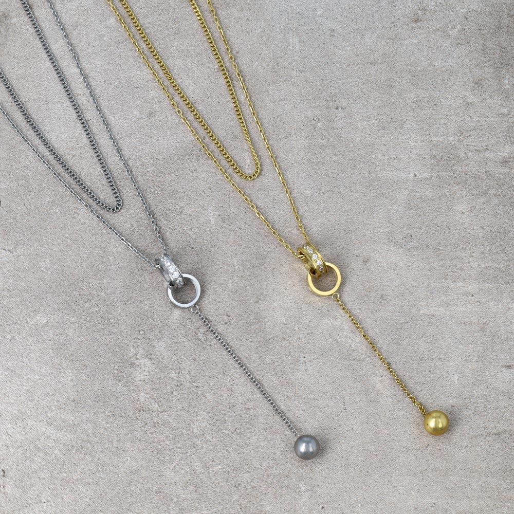 Layered Y Stainless Steel Necklace