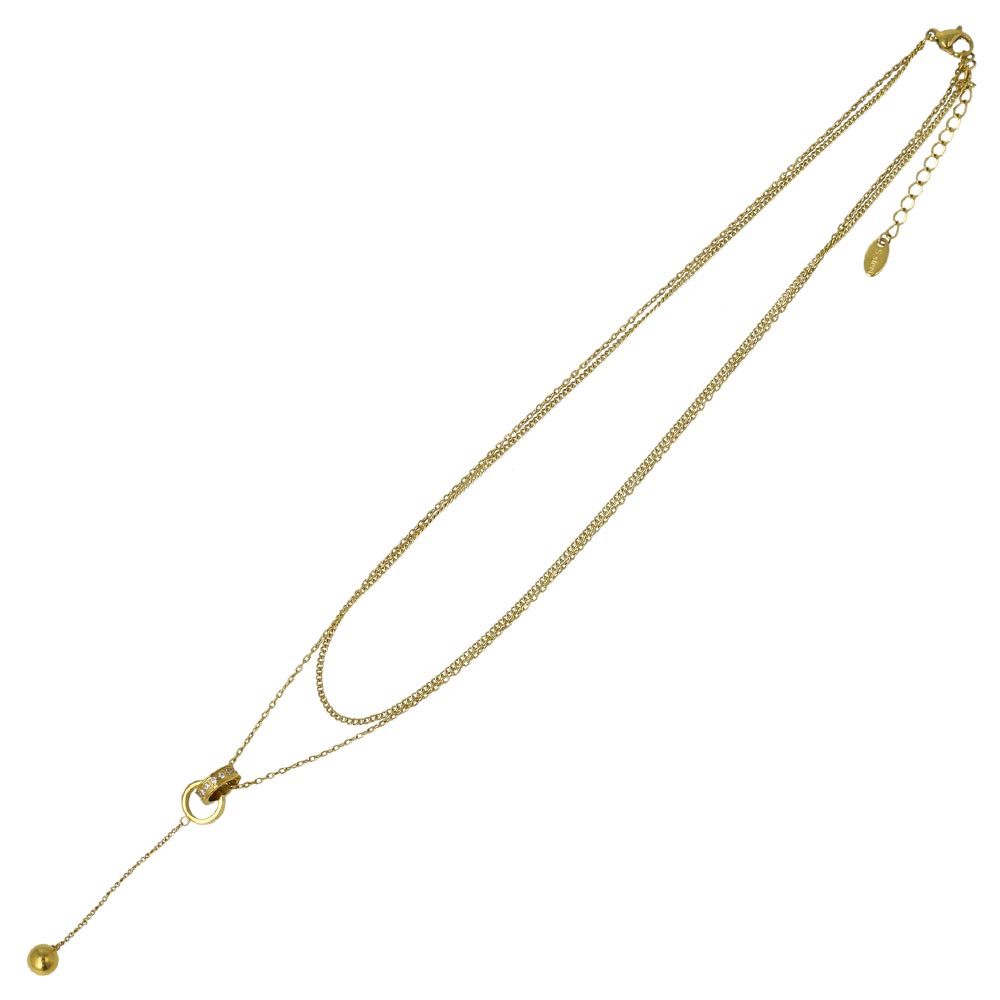 Layered Y Stainless Steel Necklace