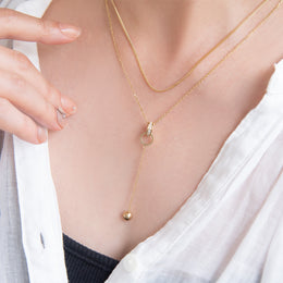Layered Y Stainless Steel Necklace
