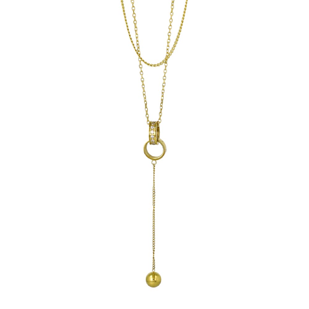 Layered Y Stainless Steel Necklace