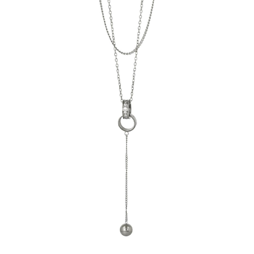 Layered Y Stainless Steel Necklace