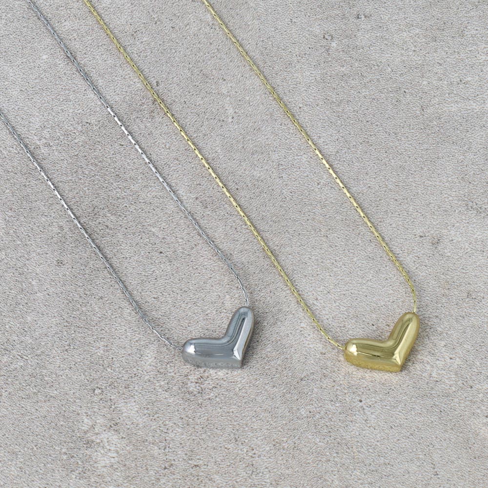 Puffed Heart Stainless SteelNecklace