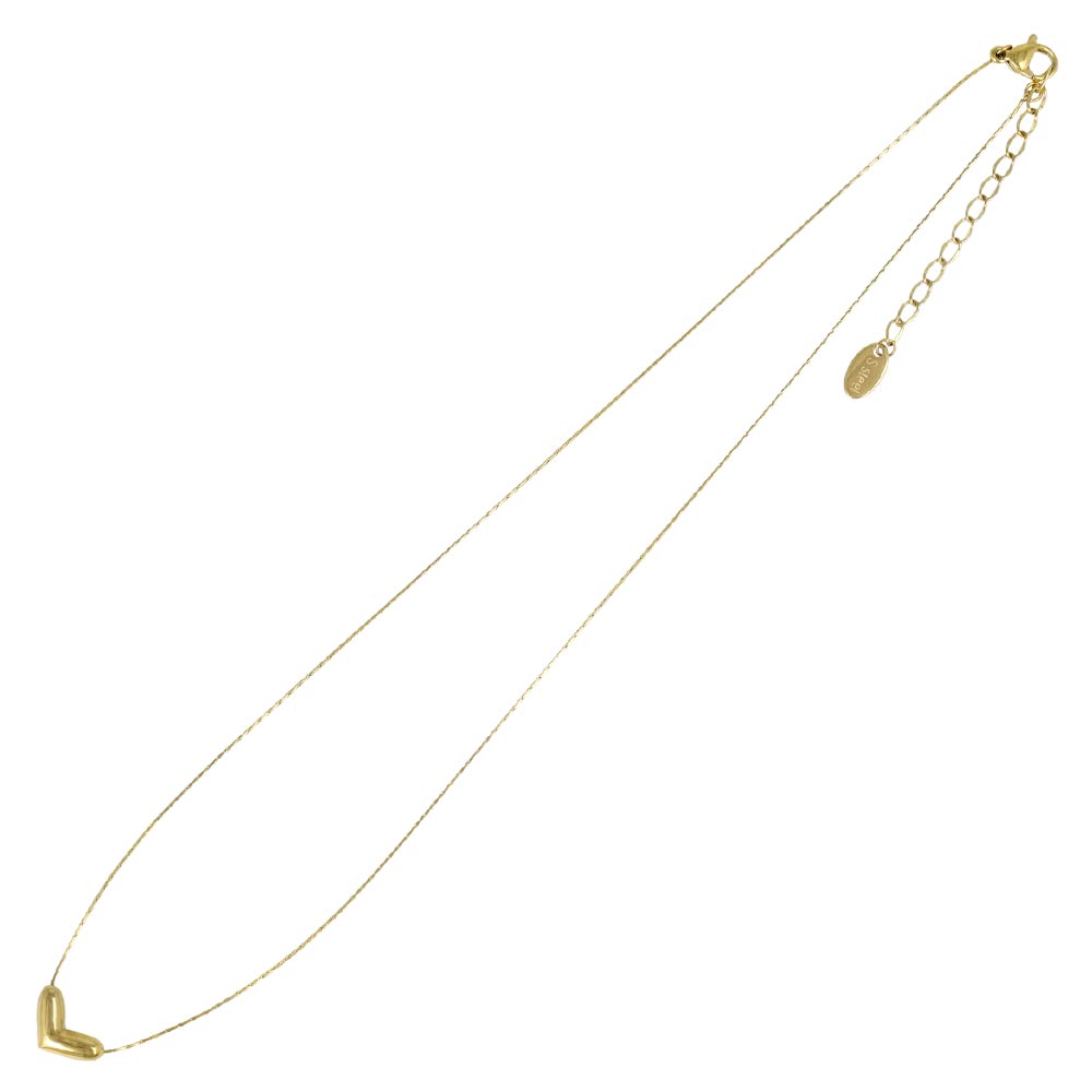 Puffed Heart Stainless Steel Necklace